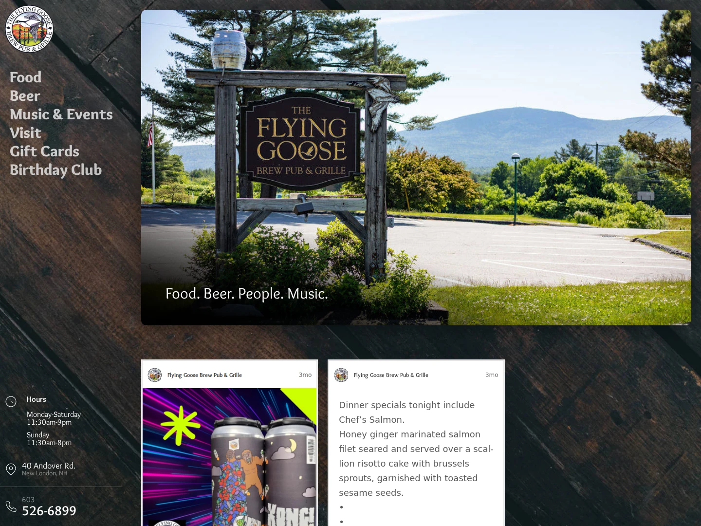Flying Goose Desktop View